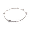 Silver bracelet with charms on a white background