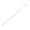 Silver bracelet with small heart-shaped charms on a white background