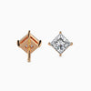 Princess Cut Lab Diamond Solitaire Stud Earring - Cheriva Jewels