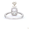 Silver ring with a large central gemstone and smaller stones on a white background, featuring the Cheriva Jewels logo.