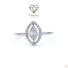 Baguette Cut Diamond Halo Engagement Ring - Cheriva Jewels
