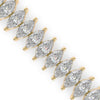 Diamond bracelet with marquise-shaped stones on a white background