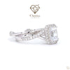 Emerald Cut Lab Diamond Halo Promise Ring - Cheriva Jewels