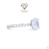Solitaire Accent Engagement Ring in Oval Cut Diamond - Cheriva Jewels