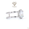 Oval Cut Lab Grown Diamond Solitaire Accent Ring - Cheriva Jewels