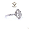 Baguette Cut Diamond Halo Engagement Ring - Cheriva Jewels