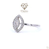 Baguette Cut Diamond Halo Engagement Ring - Cheriva Jewels