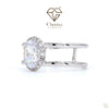 Oval Cut Lab Grown Diamond Solitaire Accent Ring - Cheriva Jewels