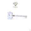 Solitaire Accent Engagement Ring in Oval Cut Diamond - Cheriva Jewels