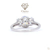 Silver ring with a diamond on a white background, featuring the Cheriva Jewels logo.
