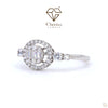 Halo Engagement Ring With Baguette Cut Diamond - Cheriva Jewels