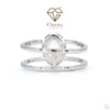 Oval Cut Lab Grown Diamond Solitaire Accent Ring - Cheriva Jewels