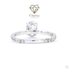 Solitaire Accent Engagement Ring in Oval Cut Diamond - Cheriva Jewels