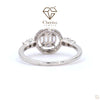 Halo Engagement Ring With Baguette Cut Diamond - Cheriva Jewels
