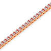 Rose gold bracelet with diamonds on a white background