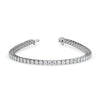 5 carat round cut diamond tennis bracelet with a classic straight-line design on white background