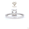 Silver ring with a diamond on a white background, featuring the Cheriva Jewels logo.