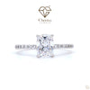 Diamond ring with Cheriva Jewels logo on a white background