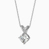 Diamond pendant on a chain against a white background