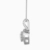 Silver chain with a heart-shaped pendant on a white background
