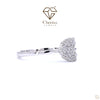 Silver ring with diamond pavé design on a white background, featuring the Cheriva Jewels logo.