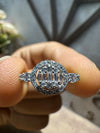 Halo Engagement Ring With Baguette Cut Diamond - Cheriva Jewels
