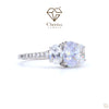 Diamond ring with Cheriva Jewels logo on a white background