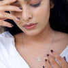 Round Cut Lab Diamond Ring Pendant in Silver Chain - Cheriva Jewels