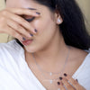 Double Layer Diamond Pendant With Stud Earrings - Cheriva Jewels