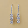 Bezel Set Round Diamond Drop Dangle Earrings - Cheriva Jewels