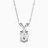 Silver necklace with a pendant on a white background