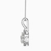 Silver pendant with chain on a white background