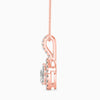 Rose gold necklace with a pendant on a white background