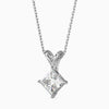Diamond pendant necklace on a white background