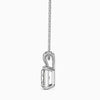 Silver pendant necklace on a white background