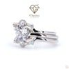 Set of silver rings with a prominent diamond on a white background, featuring the Cheriva Jewels logo.