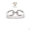 Silver ring with Cheriva Jewels logo on a white background