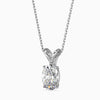Diamond pendant on a chain against a white background