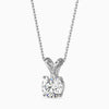 Diamond pendant on a chain against a white background