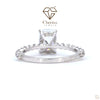 Silver ring with a diamond on a white background, featuring the Cheriva Jewels logo.