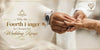 Cheriva Jewels wedding banner showing a couple exchanging a diamond ring, with the title “Why the Fourth Finger Is Chosen for Wedding Rings