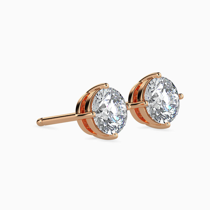 Round Cut Lab Diamond Solitaire Studs