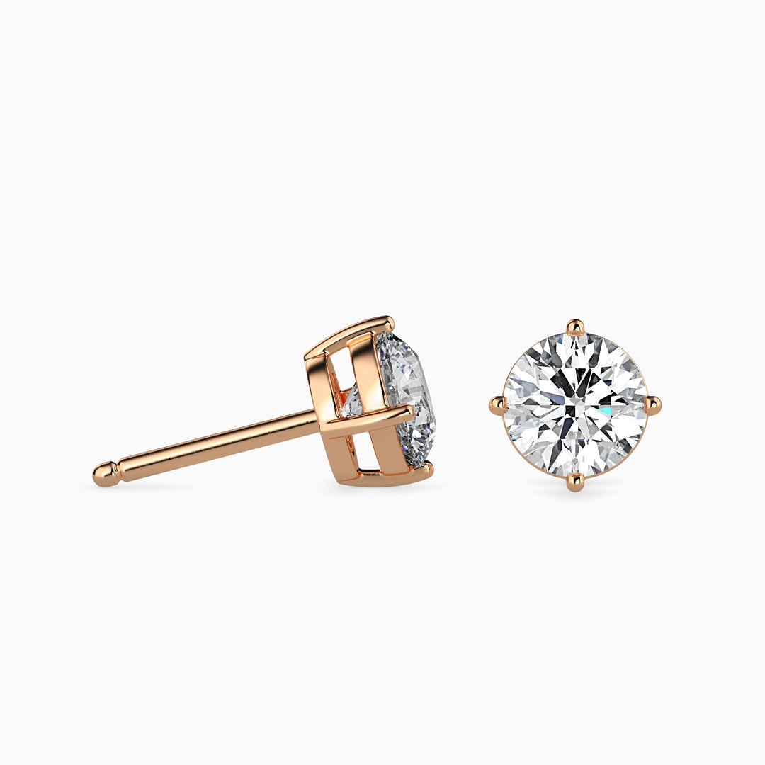 Round Cut Lab Diamond Solitaire Studs