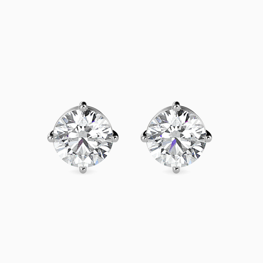 Round Cut Lab Diamond Solitaire Studs