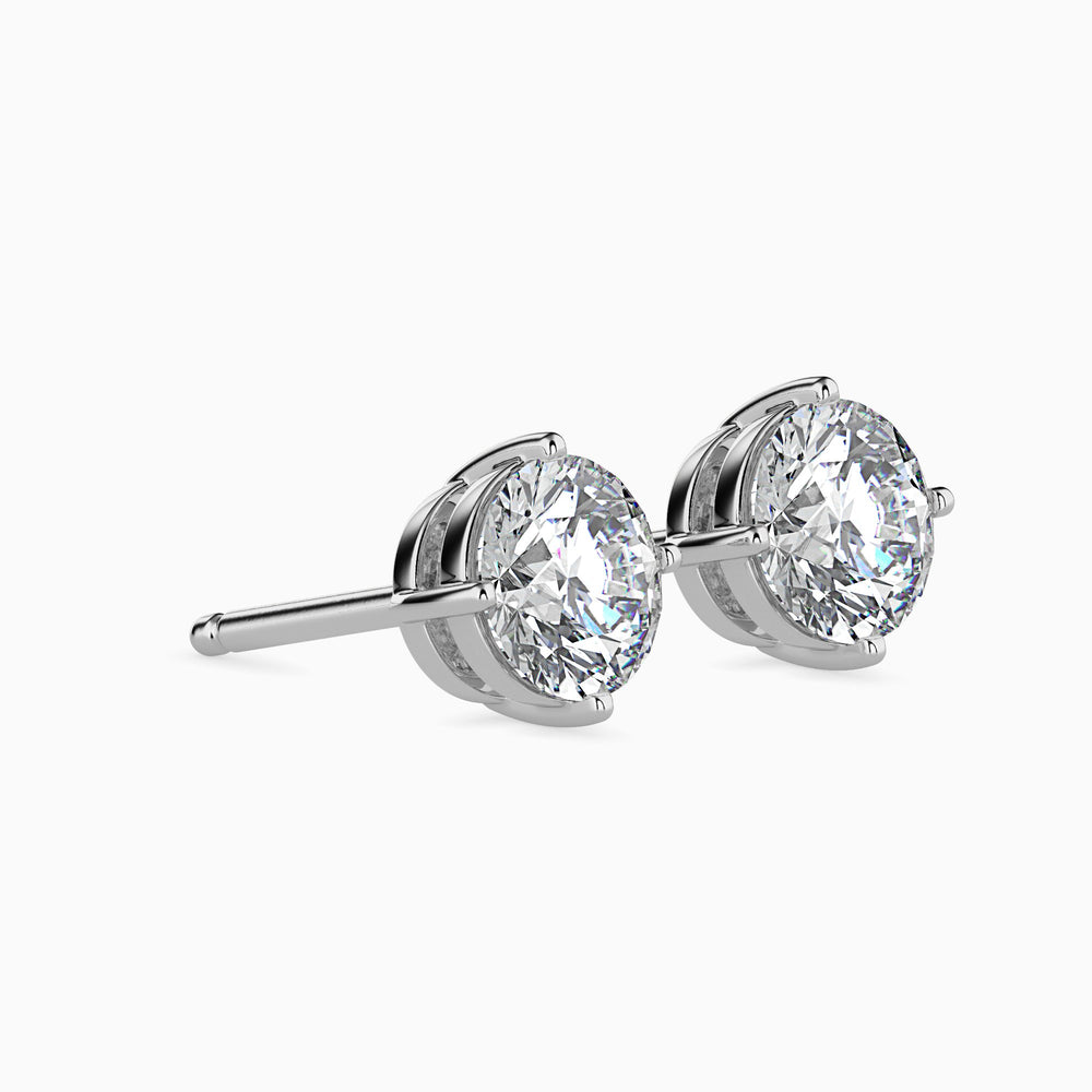 Round Cut Lab Diamond Solitaire Studs