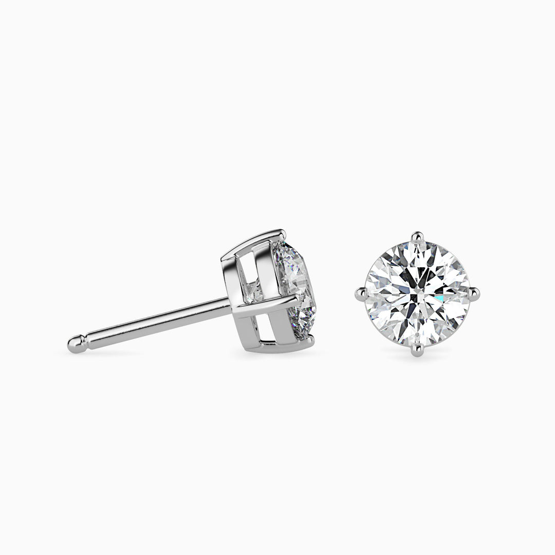Round Cut Lab Diamond Solitaire Studs