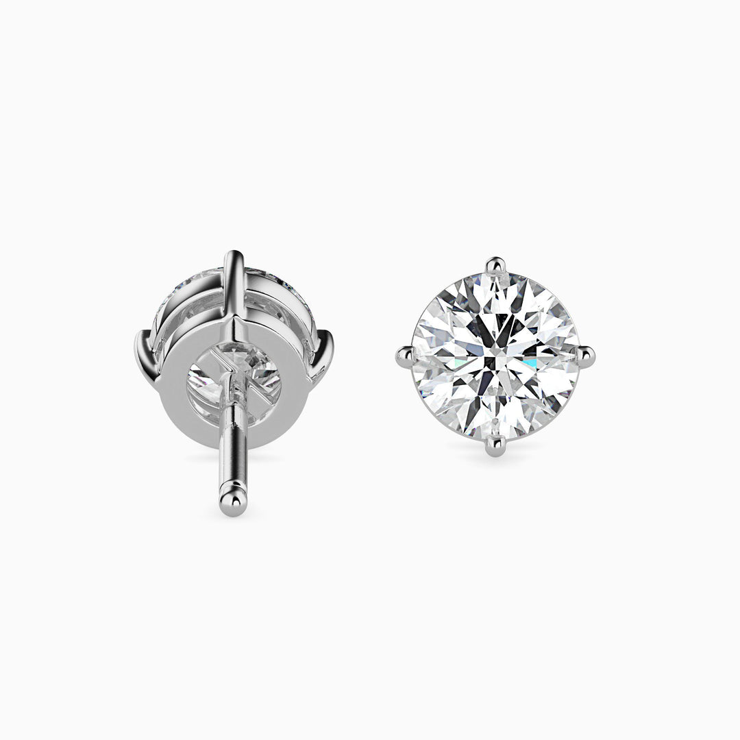 Round Cut Lab Diamond Solitaire Studs