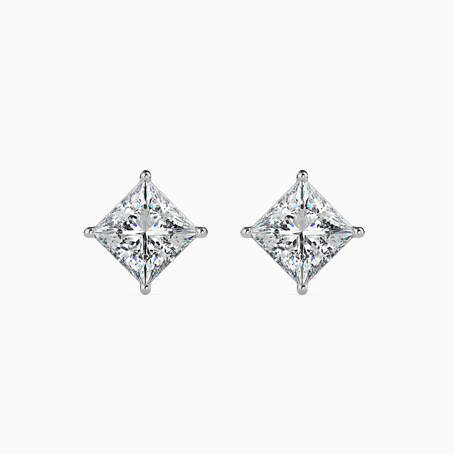 Princess Cut Lab Diamond Solitaire Stud Earring