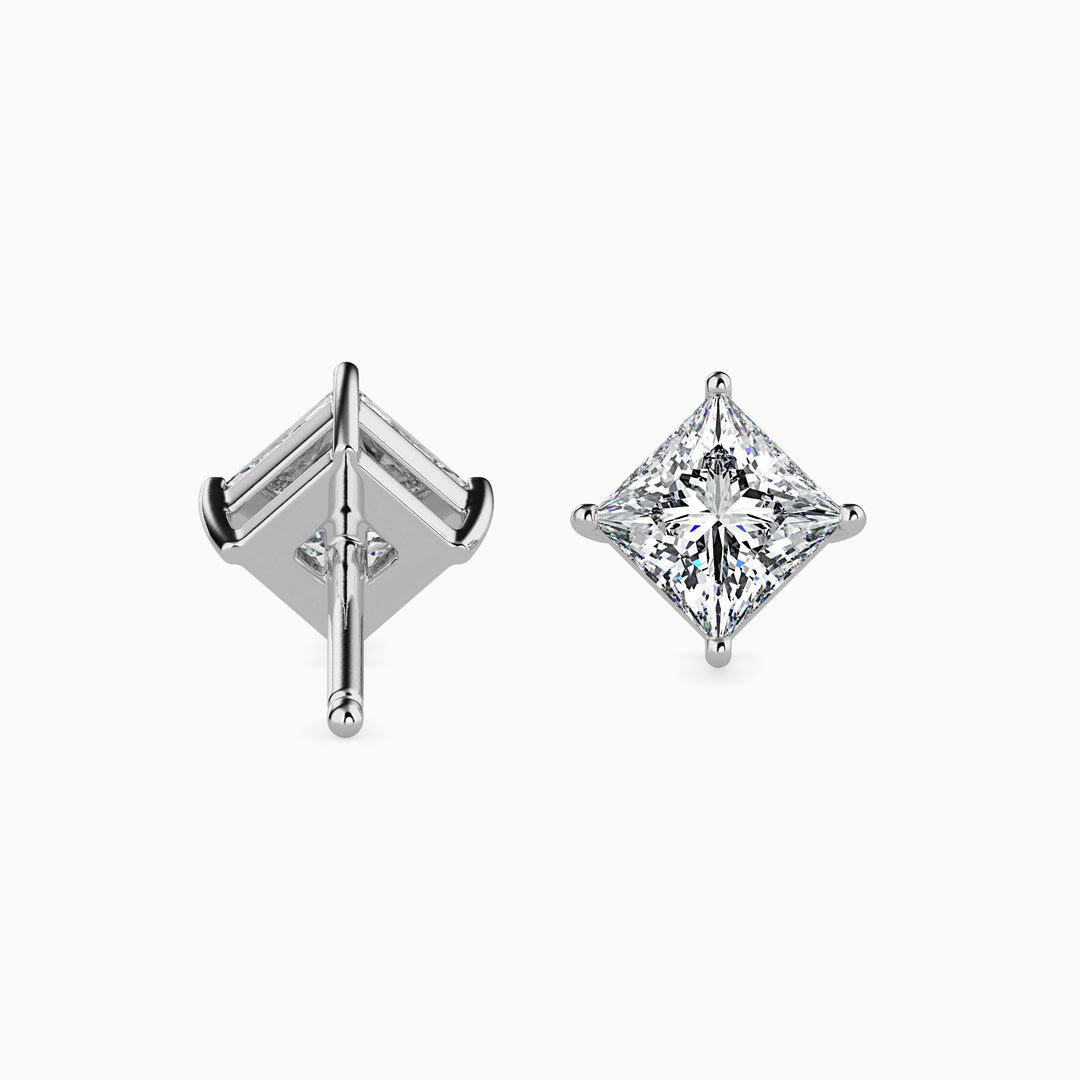 Princess Cut Lab Diamond Solitaire Stud Earring