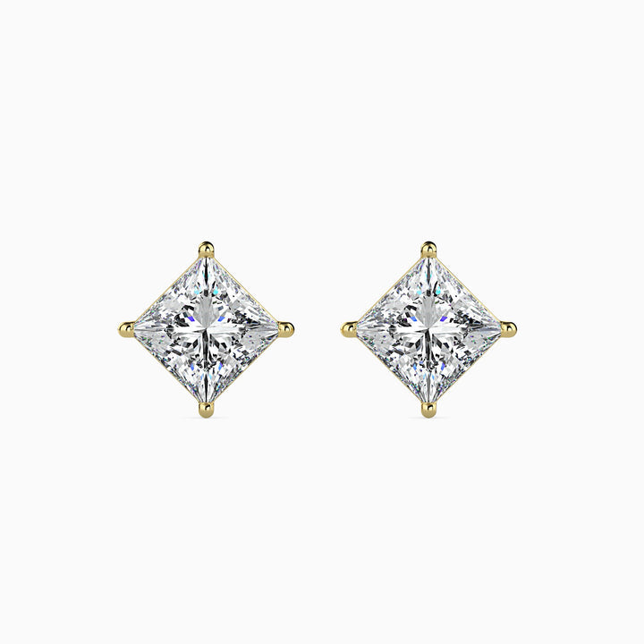 Princess Cut Lab Diamond Solitaire Stud Earring